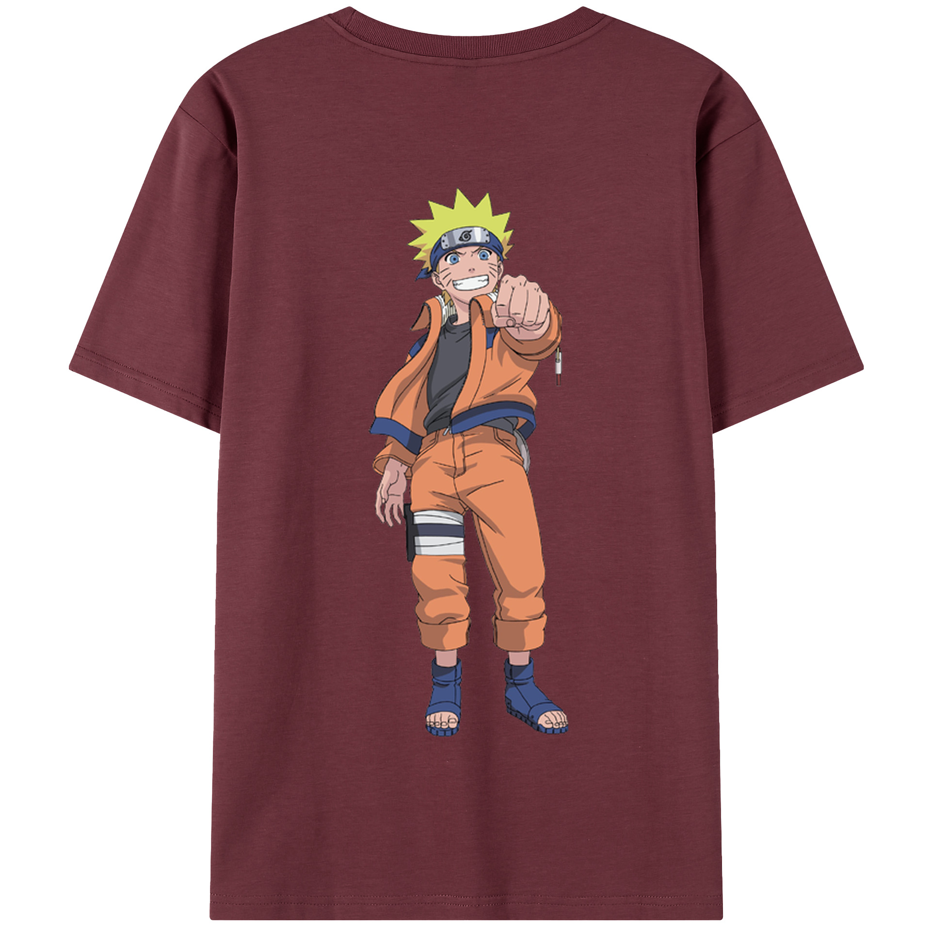 （画像用） NARUTO -ナルト- うずまき ナルト Uzumaki Naruto 綿100％半袖Tシャツ（背面プリント）